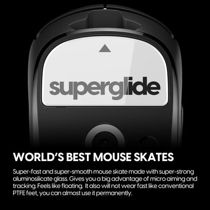 Pulsar Gaming Gears Superglide Glass Mouse Skates - Ultra Smooth, Round Edge, Compatible with Logitech G Pro X Superlight, White, Size: Superglide 1