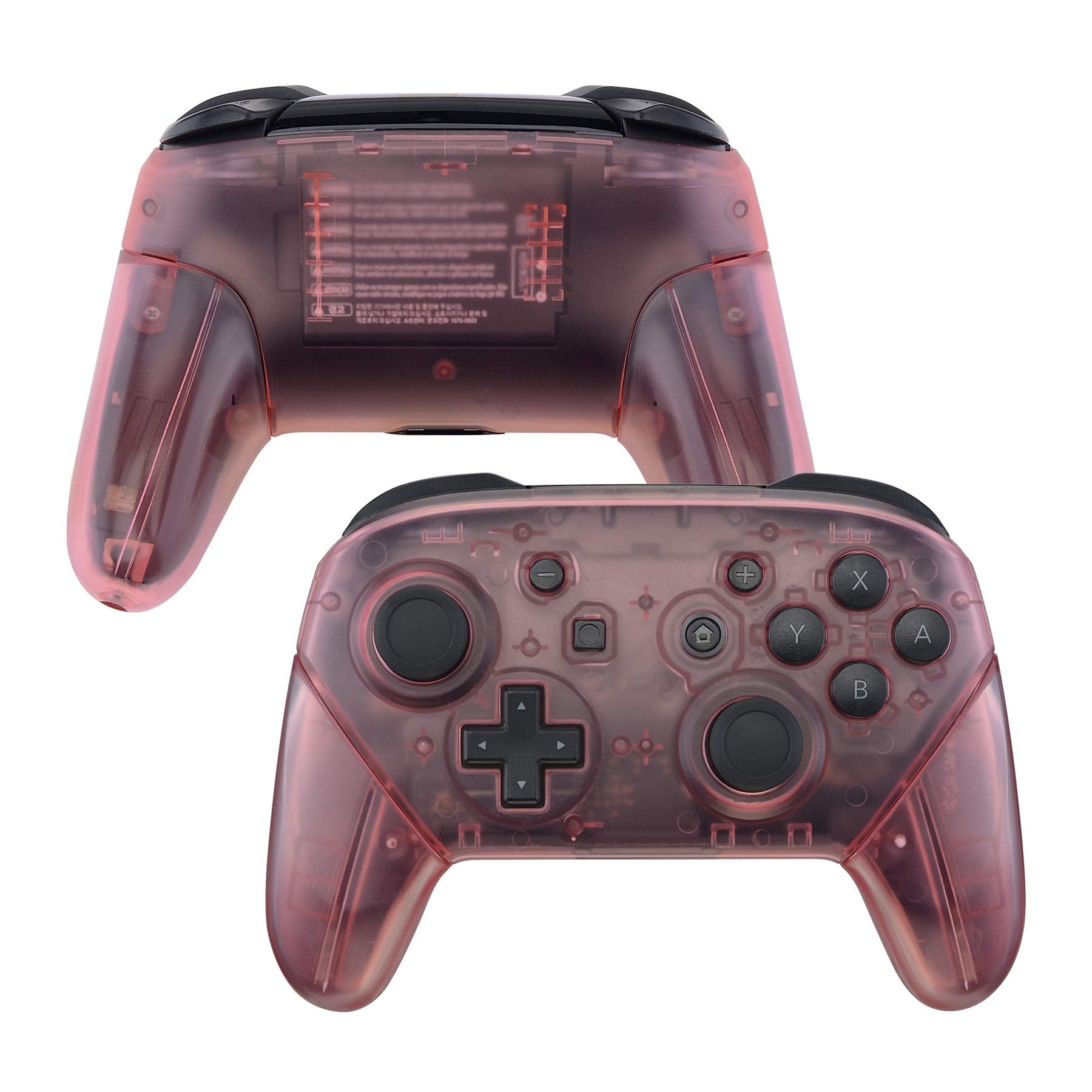 eXtremeRate Cherry Pink Faceplate Backplate Handles for Nintendo Switch Pro Controller, DIY Replacement Grip Housing Shell Cover