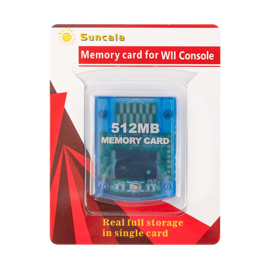 Suncala 512MB Memory Card for Nintendo Gamecube & Wii - Clear, Compatible, High-Quality Storage Solution