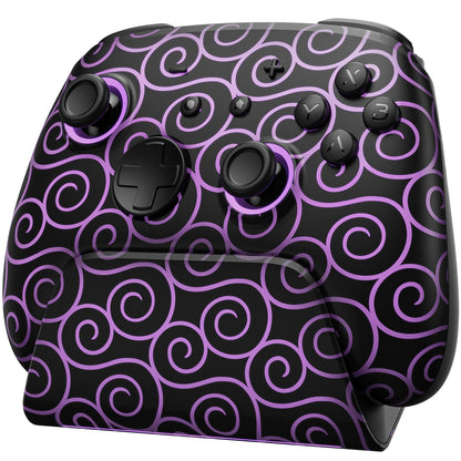 FUNLAB Wireless Switch Pro Controller with Charging Dock, Hall Effect Joysticks, 7 LED Colors, Model FF01, Purple/Black