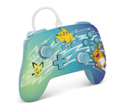 PowerA Enhanced Wired Controller for Nintendo Switch - Pikachu Evolution, Mappable Buttons, Model NSGP0221-01