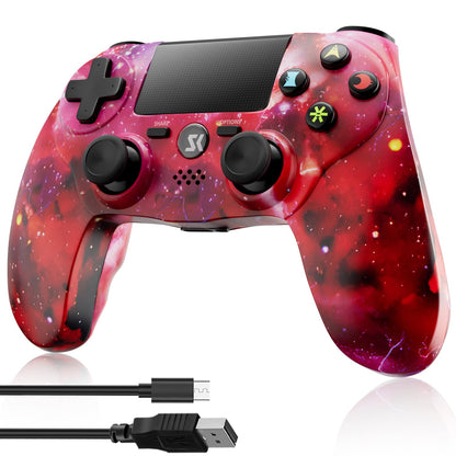 CHENGDAO Wireless Controller for PS4, PS415 Model, Galaxy Nebula Design, Double Vibration, Touch Pad, Audio Function