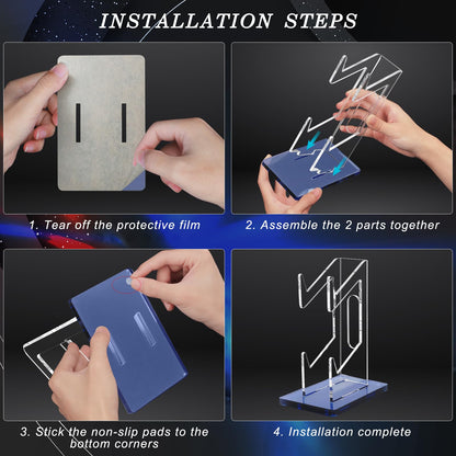 FYY Game Controller Holder - 2-Tier Stand with Headphone Holder, Navy Acrylic for Nintendo Switch, Xbox, PS5, PS4, Model 1897