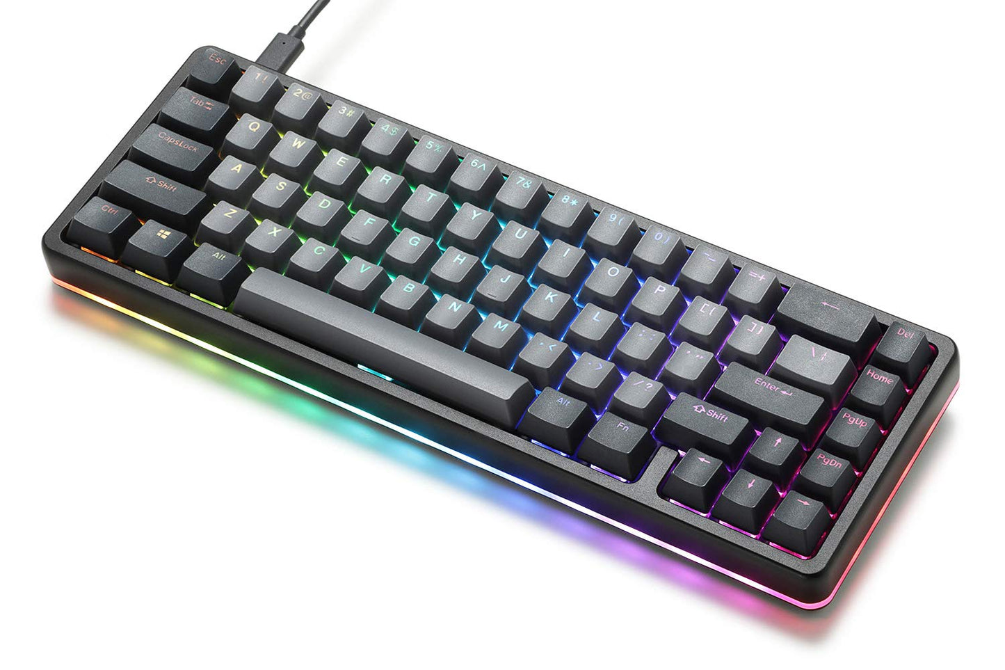 DROP ALT High-Profile Mechanical Keyboard - 65% (67 Keys), Hot-Swap, RGB Backlighting, Aluminum Frame, Halo True, Black