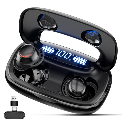IAMJOY Gaming Earbuds - 20ms Low Latency, 90H Playtime, Noise-Canceling Mic, Classic Black, Model U-Air4, Compatible with PS5/VR/PC