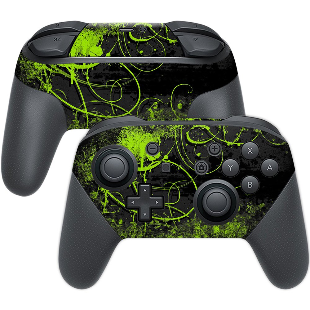 MIGHTY SKINS Nintendo Switch Pro Controller Skin - Green Distortion, Durable Vinyl Wrap, Easy to Apply & Remove, Made in USA