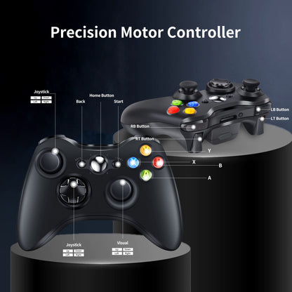 Crifeir Wireless Gamepad Controller for Xbox 360 & 360 Slim - Black