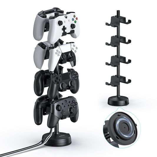 MANMUVIMO Headphone Controller Storage Holder for Desk 4 Tiers with Anti-Slip Stable Suction Cup  Controller Holder  Universal Gaming Desk Accessories for PS5/PS4/Xbox Series/Xbox One/Switch Pro