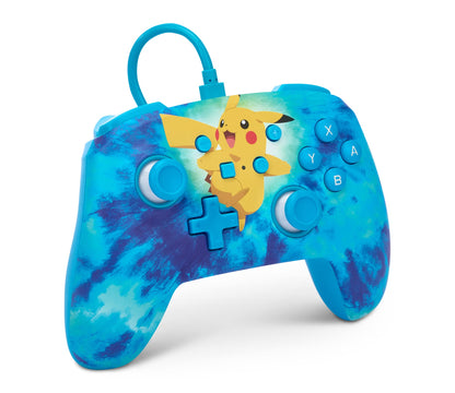 PowerA Wired Controller for Nintendo Switch - Pokémon Tie Dye Pikachu, Mappable Buttons, 10ft Cable, 3.5mm Jack, Model NSGP0090-01