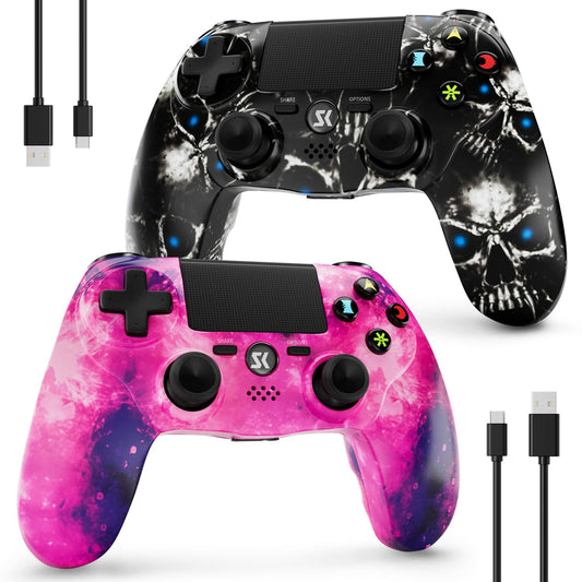 ISHAKO Controller for PS4, Wireless Controller Pink for Sony PlayStation 4/Slim/Pro, Remote Control with Double Vibration/6-Axis