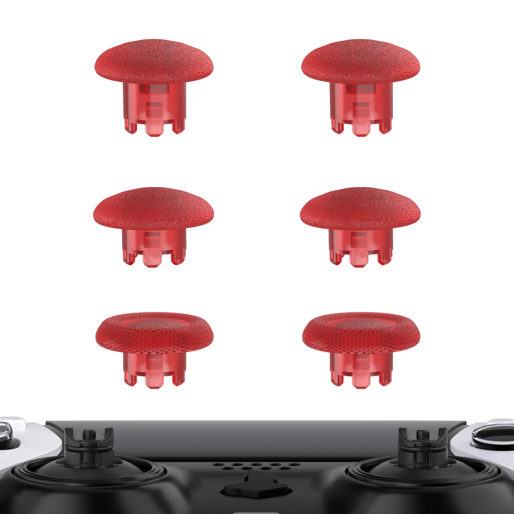 eXtremeRate Clear Red Replacement Swappable Thumbsticks for PS5 Edge Controller  Custom Interchangeable Analog Stick Joystick Caps for PS5 Edge Controller - Controller & Thumbstick Base NOT Included