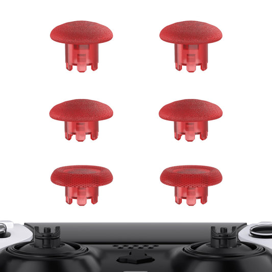 eXtremeRate Clear Red Replacement Swappable Thumbsticks for PS5 Edge Controller  Custom Interchangeable Analog Stick Joystick Caps for PS5 Edge Controller - Controller & Thumbstick Base NOT Included