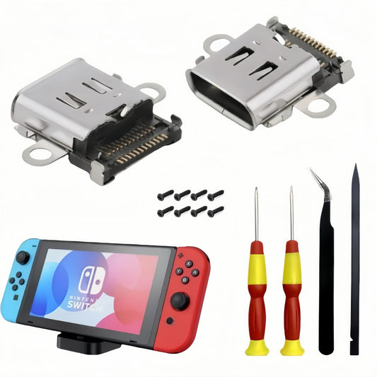 Pack Charging Port Replacement for Nintendo Switch USB Type C NS Switch Charging Port Charger Socket Connector Replacement Repai