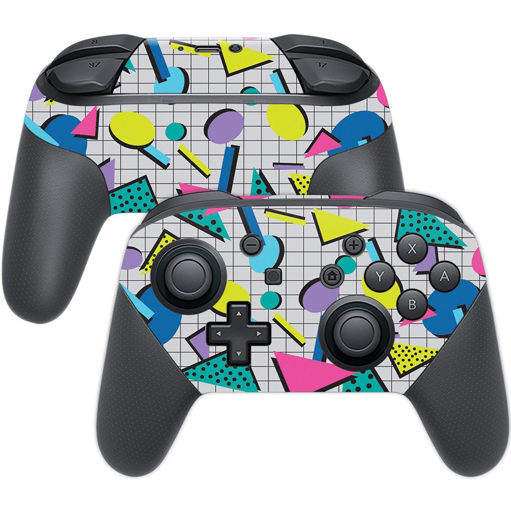 MIGHTY SKINS Nintendo Switch Pro Controller Skin - Durable Vinyl Decal Wrap, Awesome 80s Design, Easy to Apply and Remove