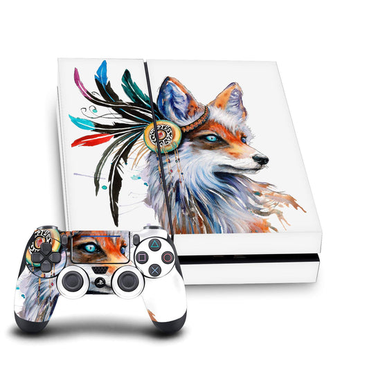 Head Case Designs Officially Licensed Pixie Cold Fox Art Mix Vinyl Sticker Gaming Skin Decal Cover Compatible With Sony PlayStation 4 PS4 Console and DualShock 4 Controller Bundle