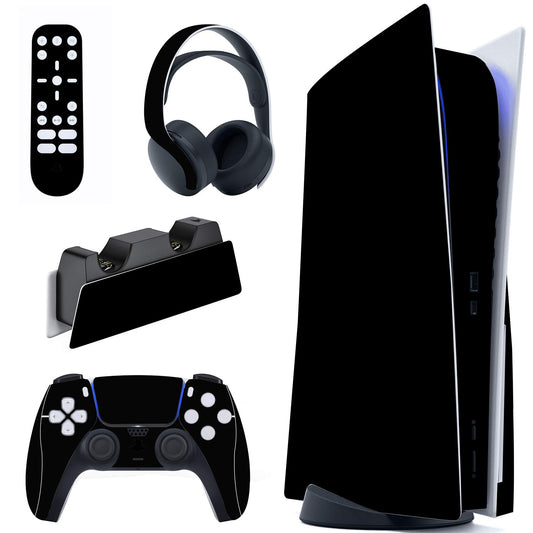 PlayVital Skin Decal for ps5 Console Disc Edition  Full Set Sticker Wrap Vinyl Decal Cover for ps5 Controller & Charging Station & Headset & Media Remote - Green Leaf