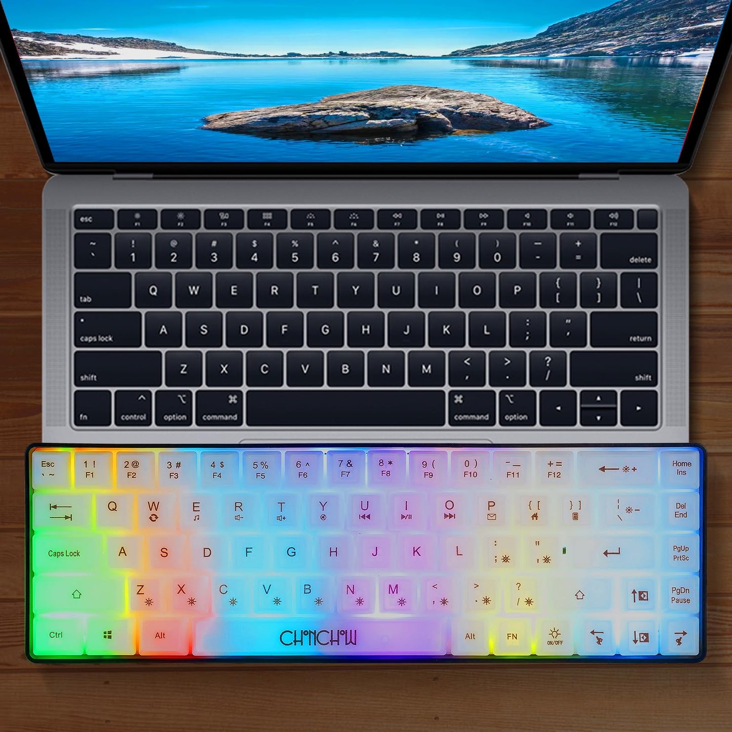 CHONCHOW Mini 60% Gaming Keyboard - Rainbow RGB Backlit, 68 Keys, Compact, Model G31D, Wired for PC, Mac, Xbox, PS4, PS5