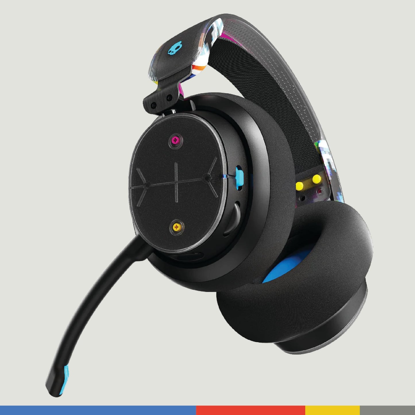 Skullcandy PLYR Wireless Gaming Headset - Over-Ear, 24 Hr Battery, AI Mic, Multi-Platform, Black Digi-Hype, One Size
