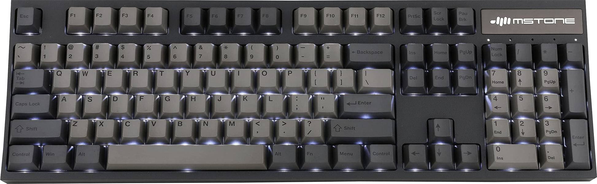 MSTONE Groove F 104 Keys THOCC Noise Cancelling Mechanical Keyboard Cherry Red MX Backlighting Cherry Profile PBT Keycap Dye Subbed Legends USB-C Cable for Windows and Mac User