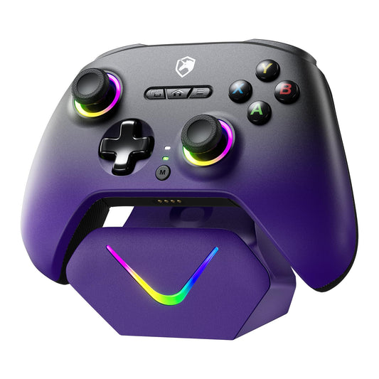 ECHTPower Upgrated PC Gaming Controller TMR Hall Effect Joysticks Anti-Drift & Dual Triggers  1000Hz Polling Rate  Turbo & Vibration  Programmable Buttons for PC/Switch/Switch 2/iOS/Android with Charging Dock