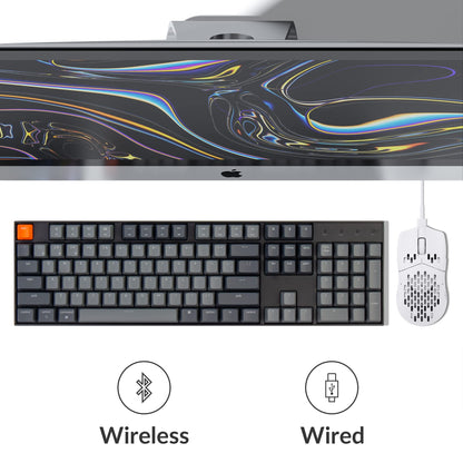 Keychron K10 Bluetooth Mechanical Gaming Keyboard - 104 Keys, Gateron Red Switch, White LED Backlight, USB-C for Mac & Windows