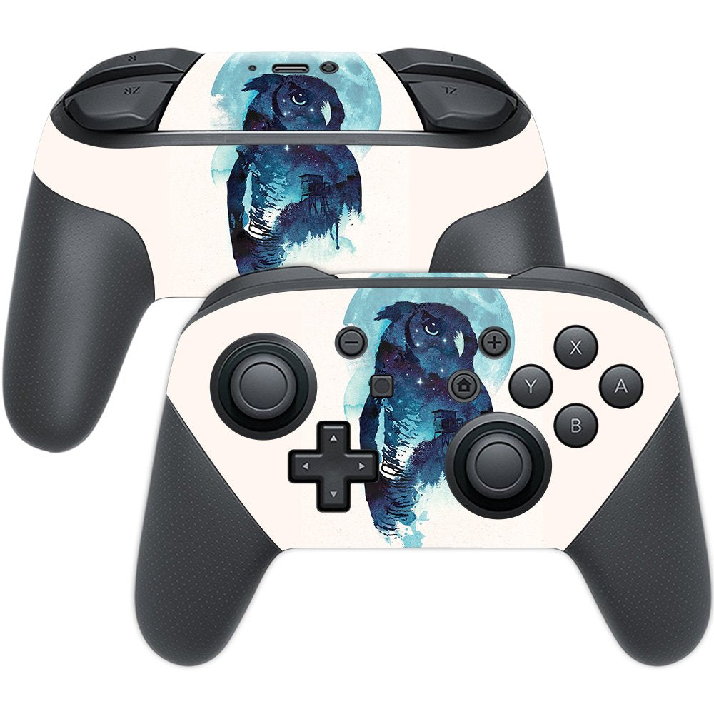 MightySkins Skin Compatible with Nintendo Switch Pro Controller - Midnight Owl | Protective, Durable, and Unique Vinyl Decal wra