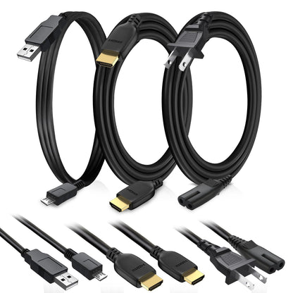 BRENDAZ HDMI Cable with Ethernet & USB + Power Cord Set for PS4 Pro/PS4 - 6 Feet, Black
