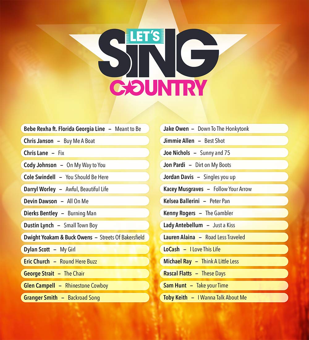 Deep Silver Let's Sing Country - Xbox One Solo Edition, Model 16619, Solo Gameplay, Engaging Karaoke Experience