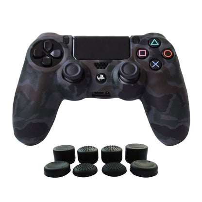 Hikfly Silicone Gel Controller Cover for PS4/PS4 Slim/Pro - Grey, Includes 8 FPS Pro Thumb Grip Caps
