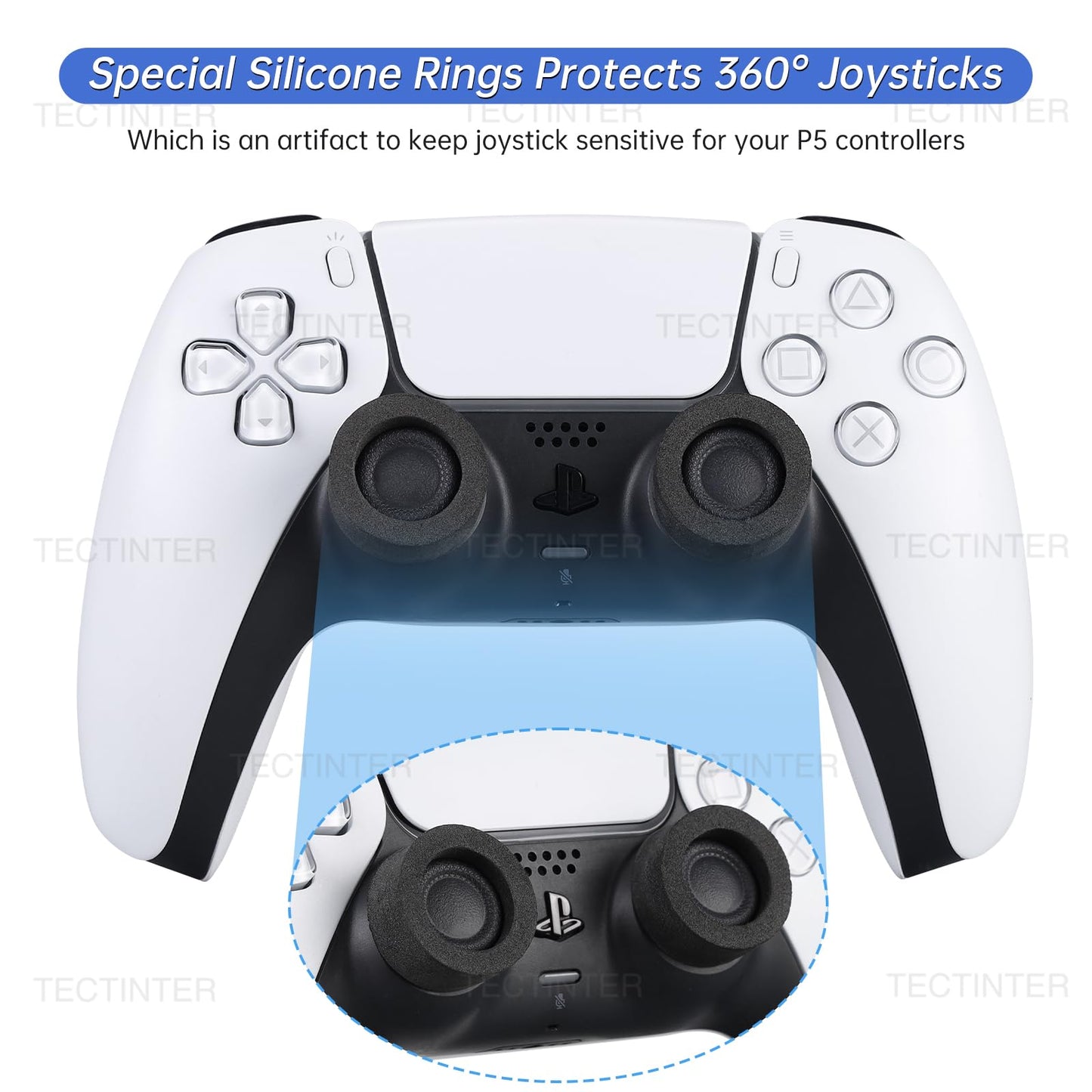 TECTINTER PS5 Carrying Case - Travel Bag for PlayStation 5, Soft Polyester, Blue, Model P5-01078, Holds Controllers & Game Cards
