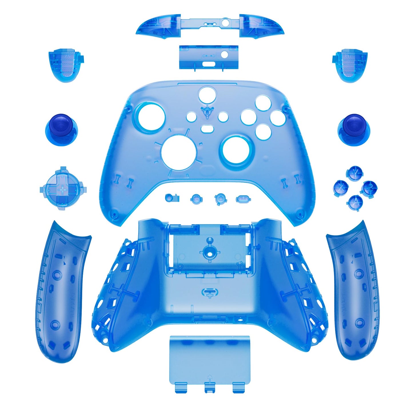 eXtremeRate Xbox Series X & S Controller Shell Buttons Set, Clear Blue Replacement Accessories, Model QX3M504