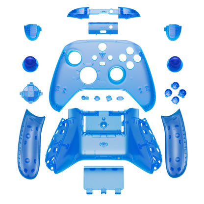 eXtremeRate Xbox Series X & S Controller Shell Buttons Set, Clear Blue Replacement Accessories, Model QX3M504
