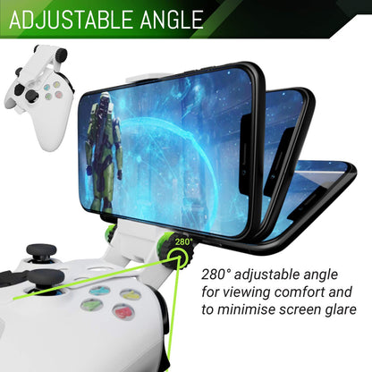 Orzly Xbox Series X Controller Mobile Gaming Clip - Adjustable Phone Holder, Robot White, Model: 2XBOXCLIPWHT, 85mm Size