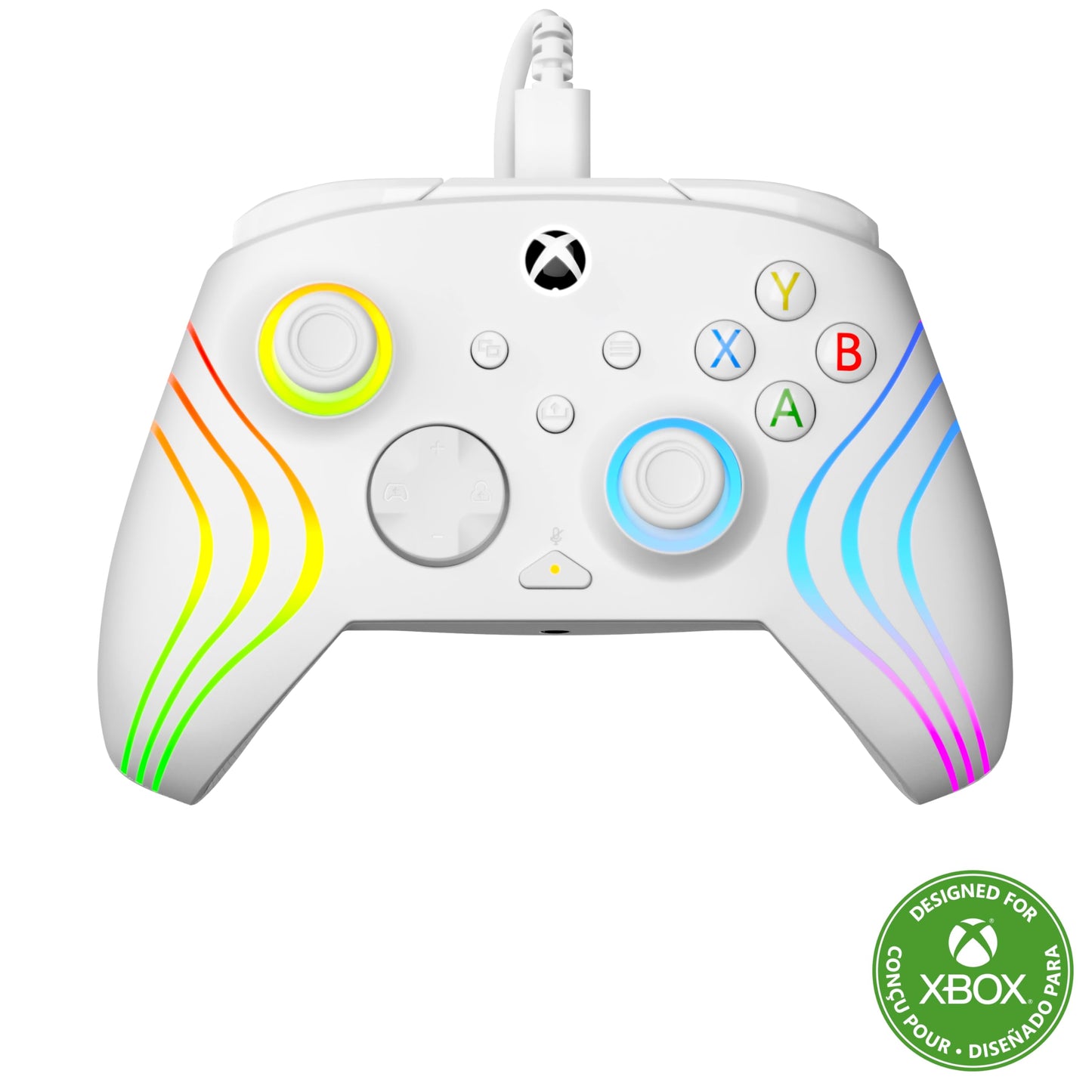 Turtle Beach Afterglow Wave Wired RGB Gaming Controller - Licensed for Xbox Series X|S  Xbox One & Windows PCs - Mappable Buttons  Hall-Effect Hair Triggers  Companion App - White