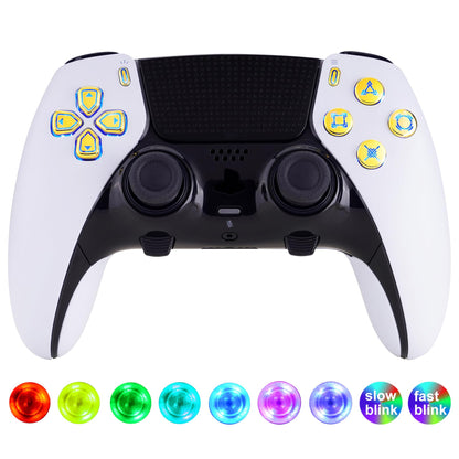 eXtremeRate PS5 Edge Controller D-pad & Action Button Kit - 7 Colors, 9 Effects, Chrome Gold
