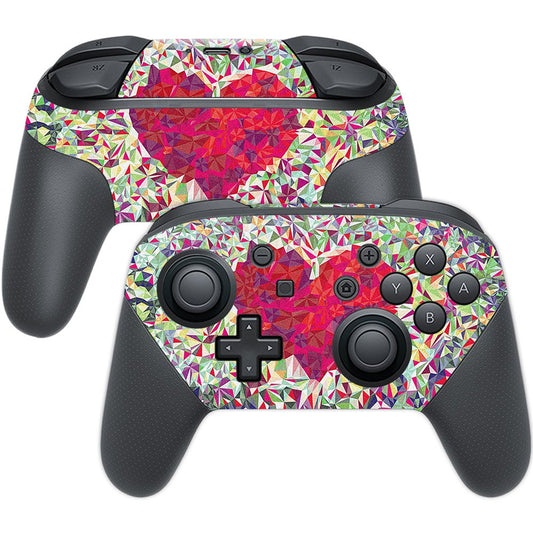 MightySkins Skin Compatible With Nintendo Switch Pro Controller - Stained Heart | Protective, Durable, and Unique Vinyl Decal wr