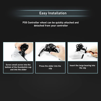 DeadEyeVR PS5 Mini Wheel Steering Accessory - Black, Model 001 for Racing Games