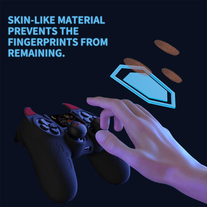 PlayVital PS4 Cute Demon Controller Skin - Black Silicone Grip Cover with Thumb Grips & Stickers for PS4 Slim/Pro, Model BRJP4P001