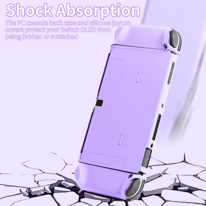 RHOTALL 3 in 1 Purple Protective Case for Nintendo Switch OLED - Dockable, Shock-Absorption, Anti-Scratch Design, Model 01