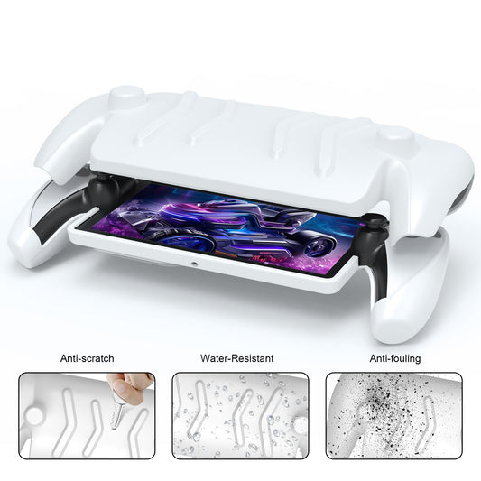 JOYTORN Full Protective Case Cover for PlayStation Portal Remote Player - Detachable Front Shell, Anti-Slip Design, White