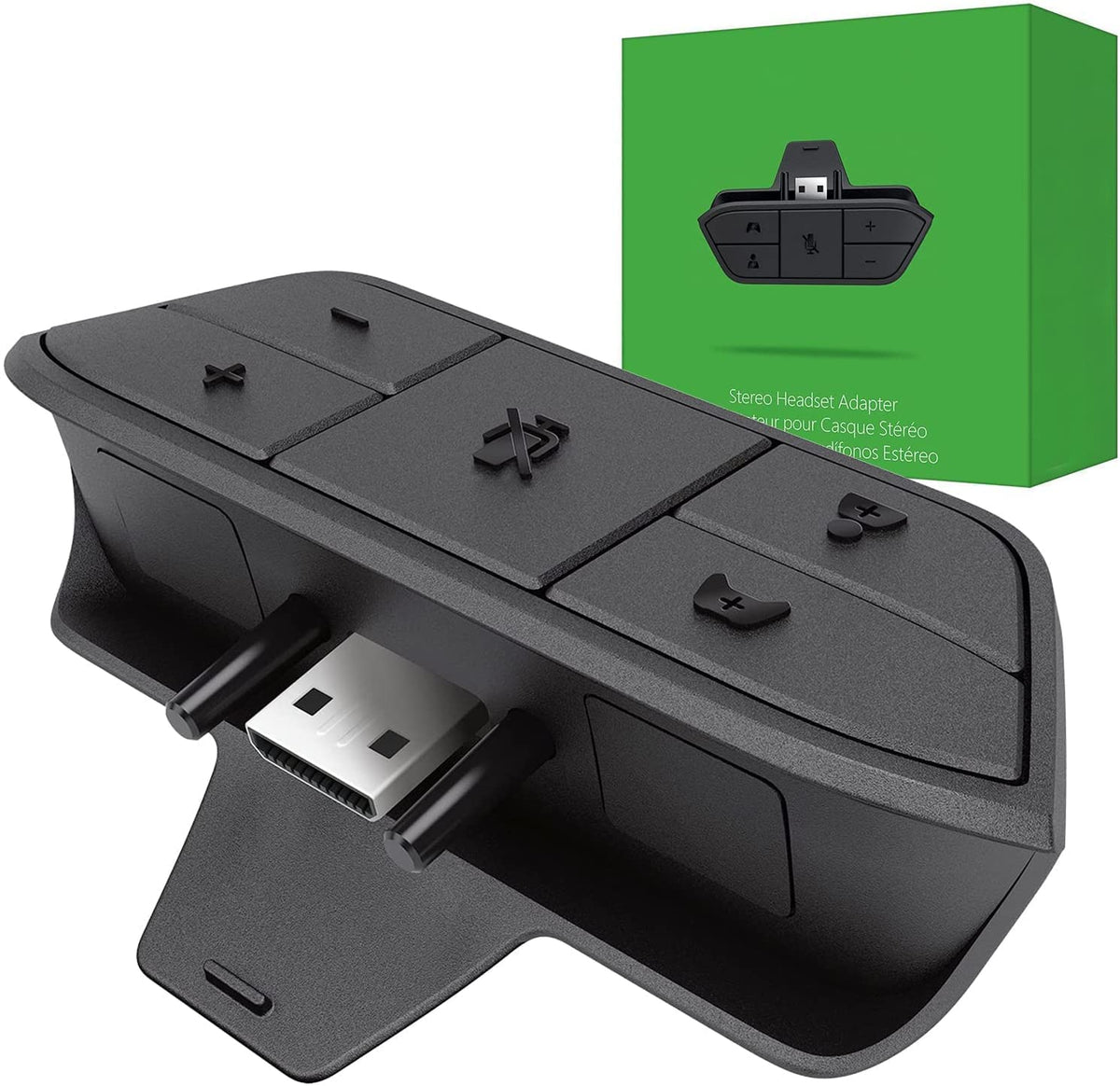 AOLION Xbox Controller Headset Adapter for Xbox One/One S/X/fine design 1/fine design2/Series S/X Controller - Game Sound & Voice Chat
