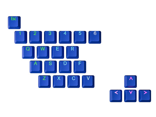 HK GAMING Rubber Backlit Doublesht Keycap Set | OEM Profile for Mechanical Keyboard (23 Keys  Dark Blue)