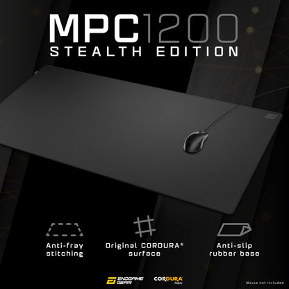 ENDGAME GEAR MPC 1200 Gaming Mouse Pad, 47.2" x 23.6", Nonslip, Black, Stealth Edition