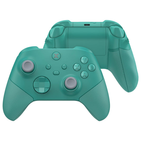 eXtremeRate ASR Version Redesigned Full Set Shell Buttons for Xbox Core Controller  Ergonomic Trigger Stop Rubberized Grip Faceplate Backplate for Xbox Series X & S Controller - Teal Green