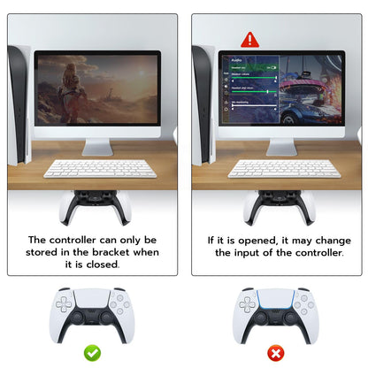 Mcbazel Under Desk Mount for PS5/PS4 Controller - Black, Model MT-050084, Table Stand Holder Compatible with PlayStation 5/4