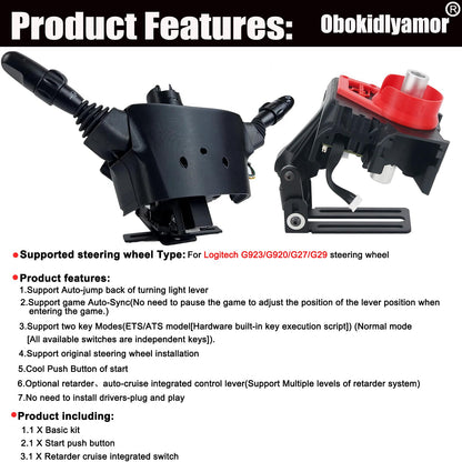 Obokidly DIY Racing Simulator Steering Wheel Turn Signal Wiper Lever Switch - Upgrade Type for G27/G29/G920/G923, Black