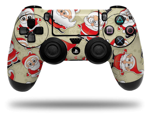 WraptorSkinz Skin Compatible with Sony PS4 Dualshock Controller PlayStation 4 Original Slim and Pro Lots of Santas (Controller NOT Included)