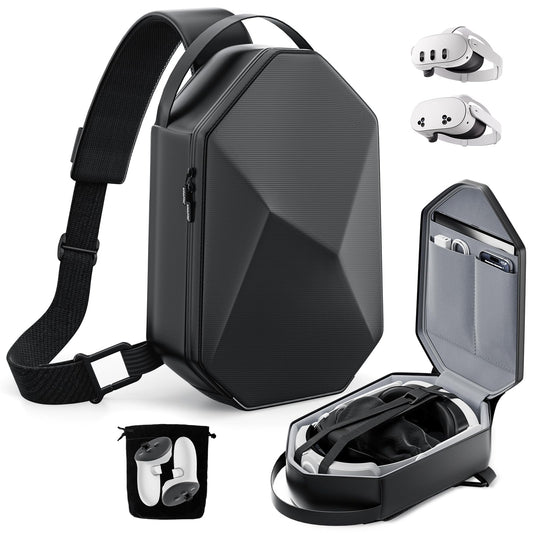 ANNAPRO Carrying Case for Meta Quest 3/Quest 3S/Quest 2/Apple Vision Pro 2  Fashion Crossbody VR Bag Compatible with Kiwi Design/BOBOVR Elite Battery Strap Accessories  Shoulder Travel Bag