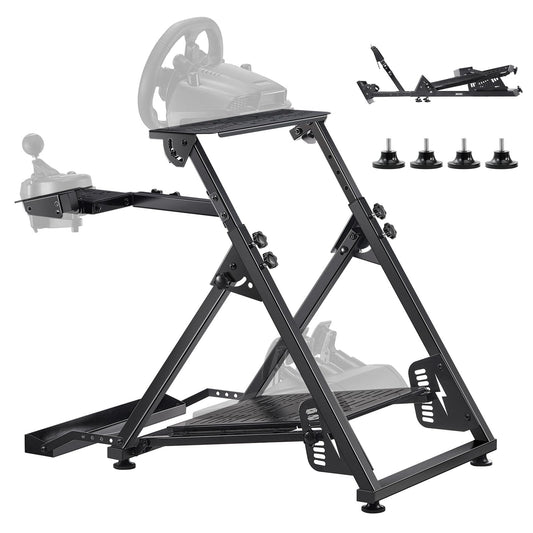 VEVOR Racing Wheel Stand, Adjustable & Foldable Simulator Stand for Logitech G923 G920 G29 G27, Thrustmaster T300RS TX F458 T500