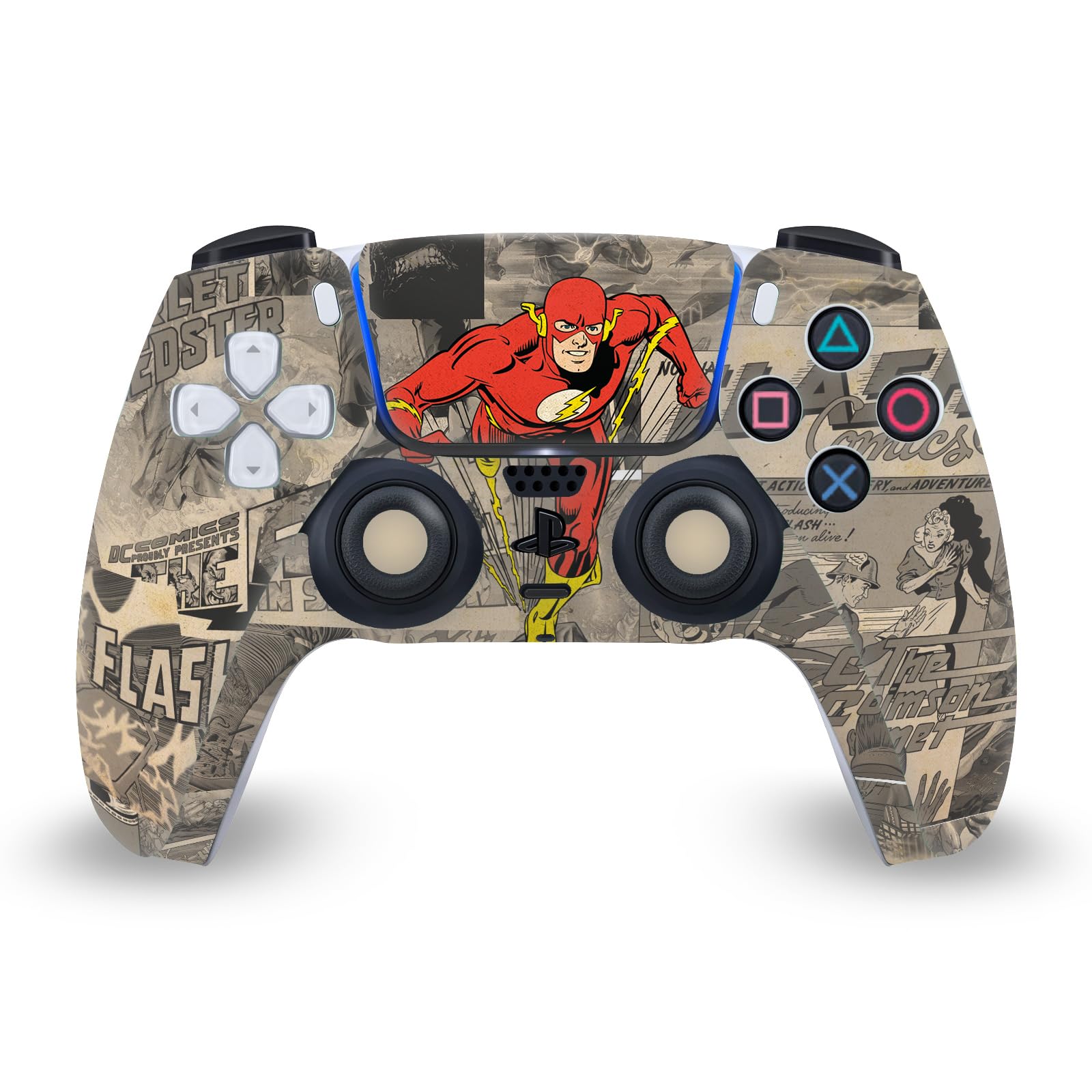 Head Case Designs Officially Licensed The Flash DC Comics Character Collage Comic Book Art Vinyl Faceplate Sticker Gaming Skin Decal Cover Compatible With Sony PlayStation 5 PS5 DualSense Controller
